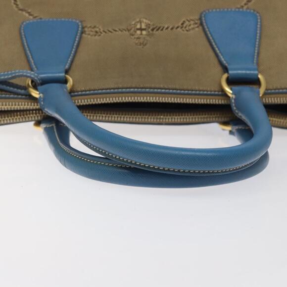PRADA Hand Bag Canvas Beige Gold - Picture 7 of 13